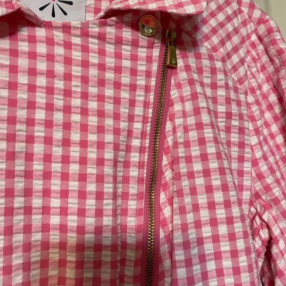 Isaac Mizrahi Live Jacket Women Plus Size 18W Lined Checks Peplum LS Pockets - Picture 4 of 4